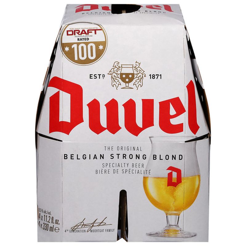 Duvel Belgian Ale 4-Pack 11.20 FL OZ Bottle 4X 11.2oz Bottle Beer Imported Beer Drinkun.com