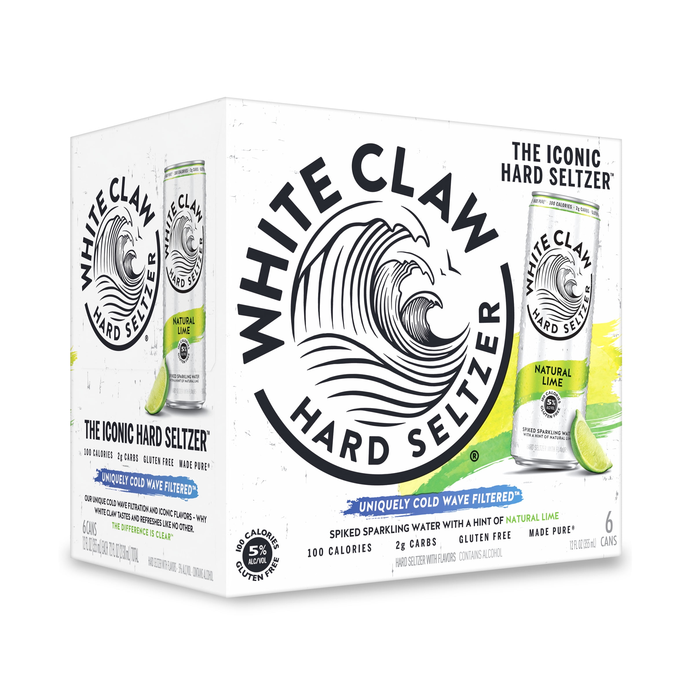 White Claw Natural Lime Hard Seltzer 6X 12oz Cans Beer Specialty Beer & Alternatives Hard Seltzer Drinkun.com