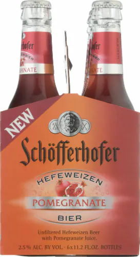 Schofferhofer Hefeweizen Pomegranate Bier 4X 11.2oz Bottle Beer Low Alcohol Beer Drinkun.com