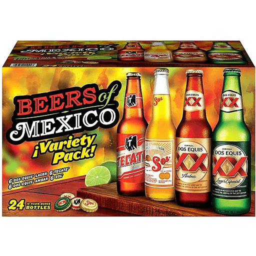 Beers of Mexico Fiesta Pack 24X 12oz Bottle Beer Imported Beer Drinkun.com