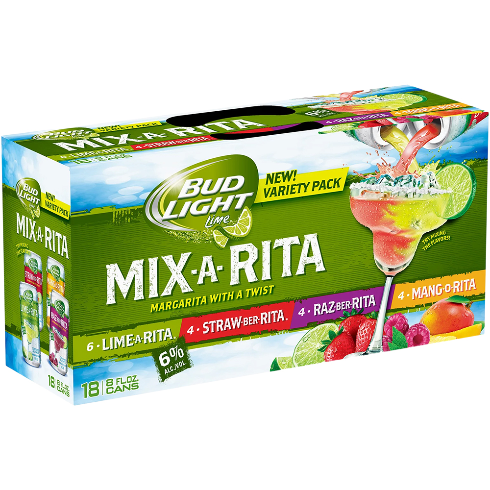 Bud Light Lime Mix-A-Rita Variety Pack 18X 8oz Can Beer Flavored Malt Beverage Drinkun.com