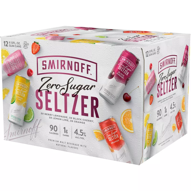 Smirnoff Seltzer Zero Sugar 12X 12oz Can Beer Flavored Malt Beverage Drinkun.com