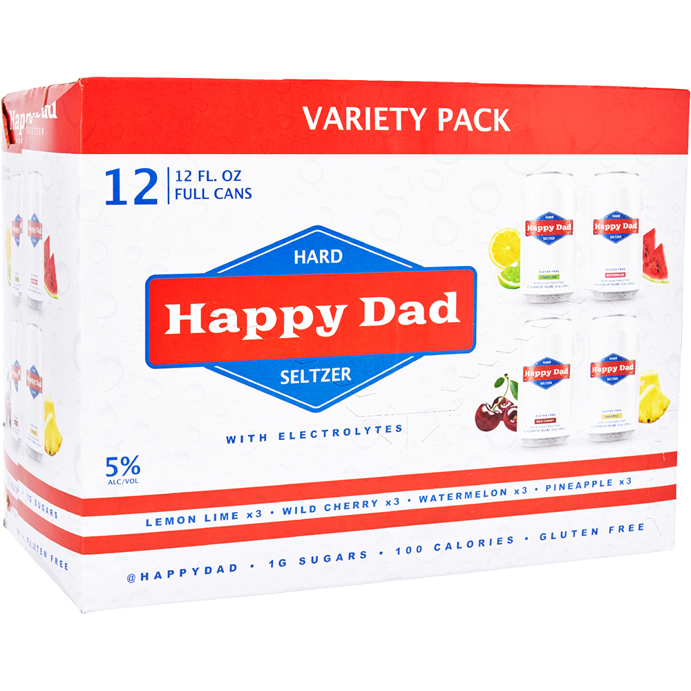 Happy Dad Hard Seltzer Variety Pack with Electrolytes 12X 12oz Can Hard seltzer Hard Seltzer Drinkun.com