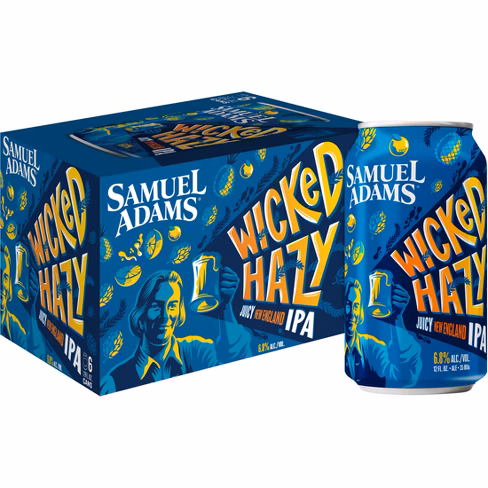 Sam Adams Wicked Hazy Juicy New England IPA 6X 12oz Can Beer Flavored Malt Beverage Drinkun.com