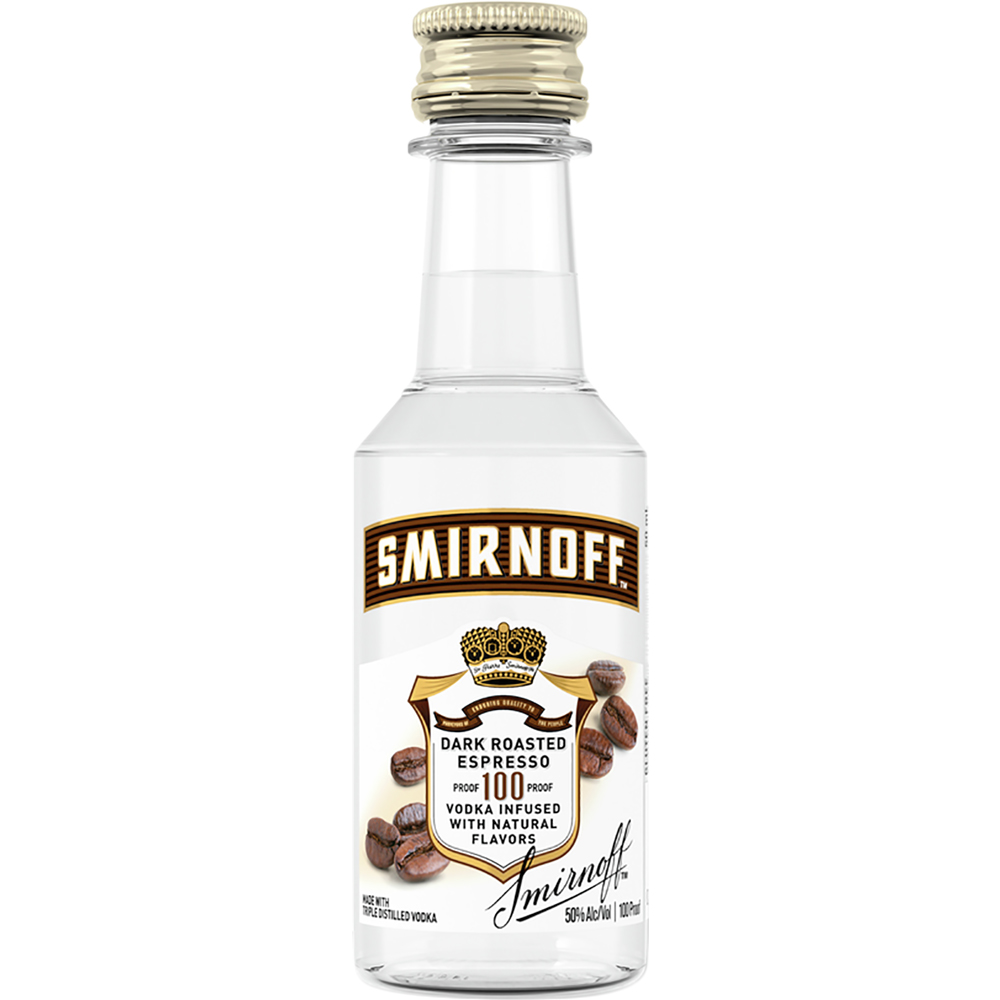 Smirnoff Dark Roasted Espresso 100 Vodka 50ml Plastic_bottle Liquor Vodka - Flavored Drinkun.com