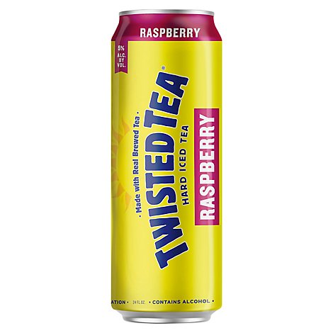 Twisted Tea Hard Iced Tea Raspberry 24oz Can Beer Flavored Malt Beverage Drinkun.com