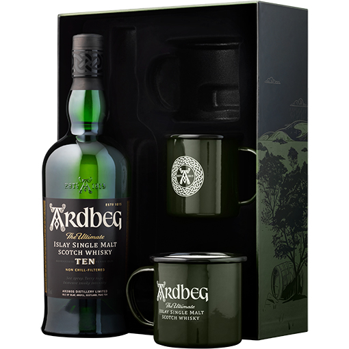 Ardbeg Islay Single Malt Scotch Whisky 10 Year Gift Set 750ml Glass_bottle Liquor Gift Set Drinkun.com
