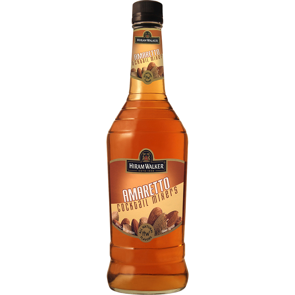 Hiram Walker Amaretto 750ml Glass_bottle Liquor Liqueur Drinkun.com