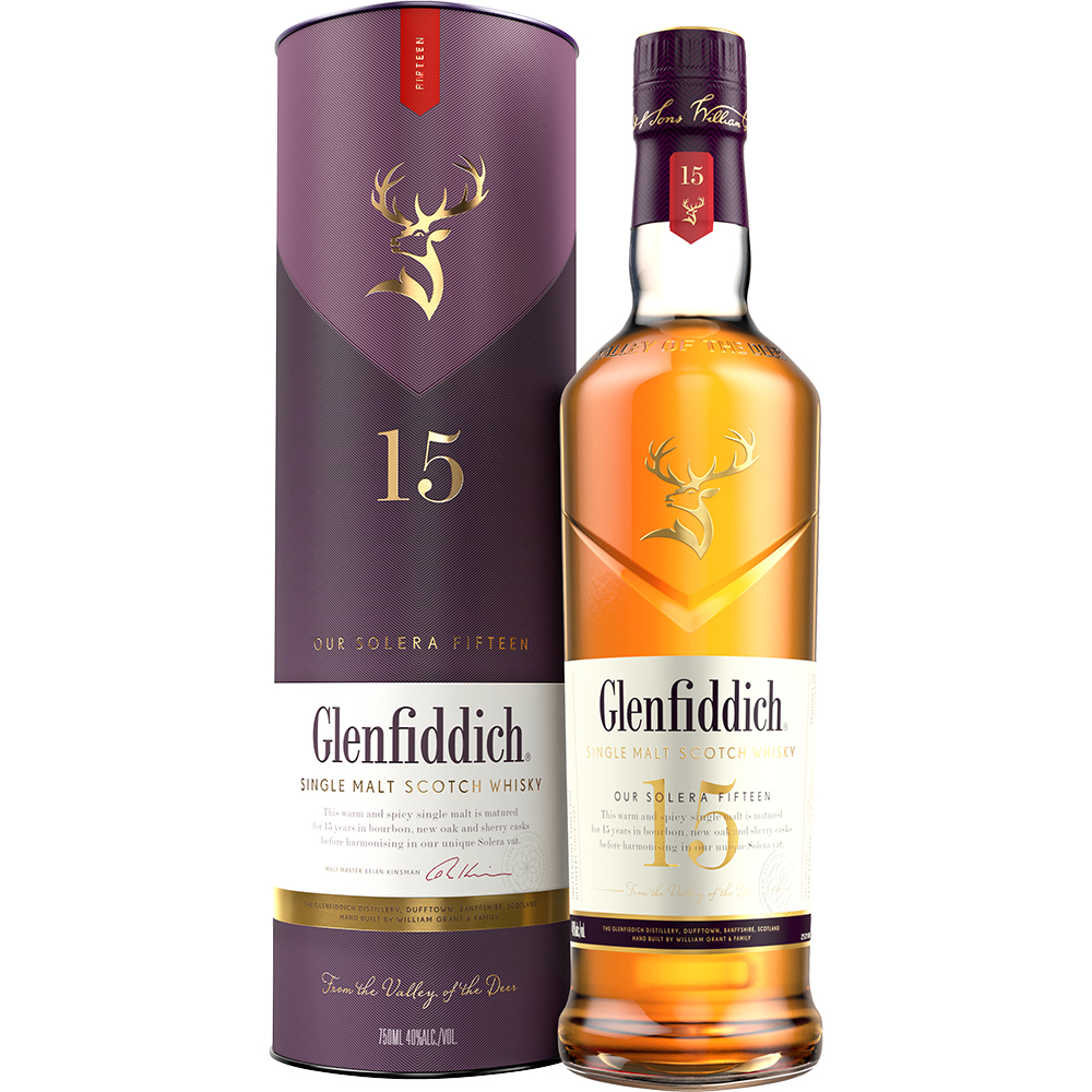 Glenfiddich Single Malt Scotch Whisky Distillery Edition 15 Year 750ml Glass_bottle Liquor Scotch Whiskey Drinkun.com