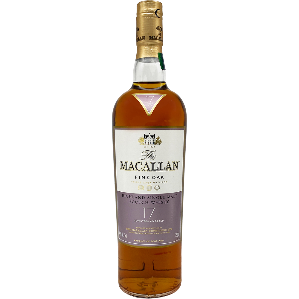 The Macallan Fine Oak Triple Cask Matured Highland Single Malt Scotch Whisky - 17 Year 750ml Glass_bottle Liquor Scotch Whiskey Drinkun.com