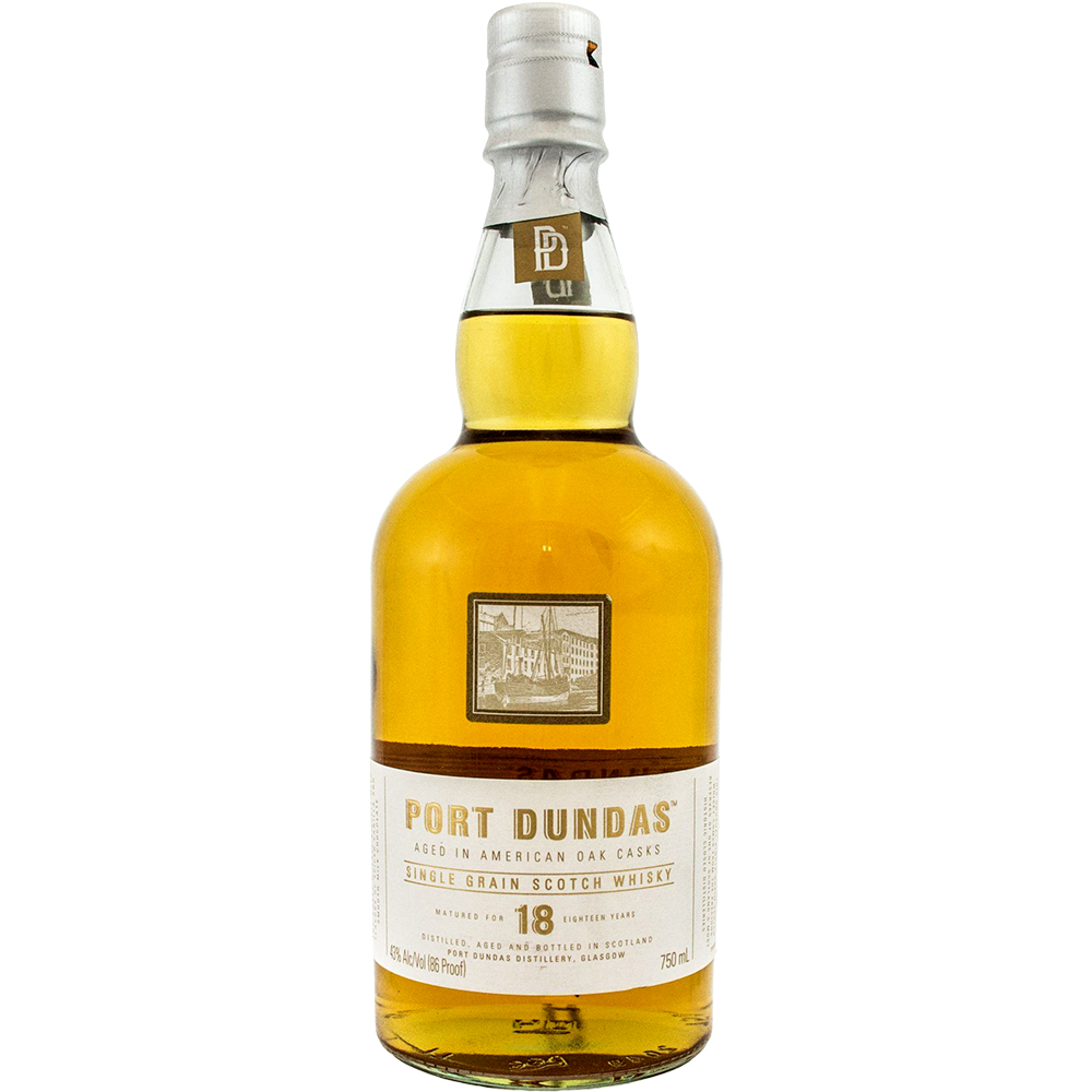 Port Dundas Single Grain Scotch Whisky 18 Year 750ml Glass_bottle Liquor Scotch Whiskey Drinkun.com