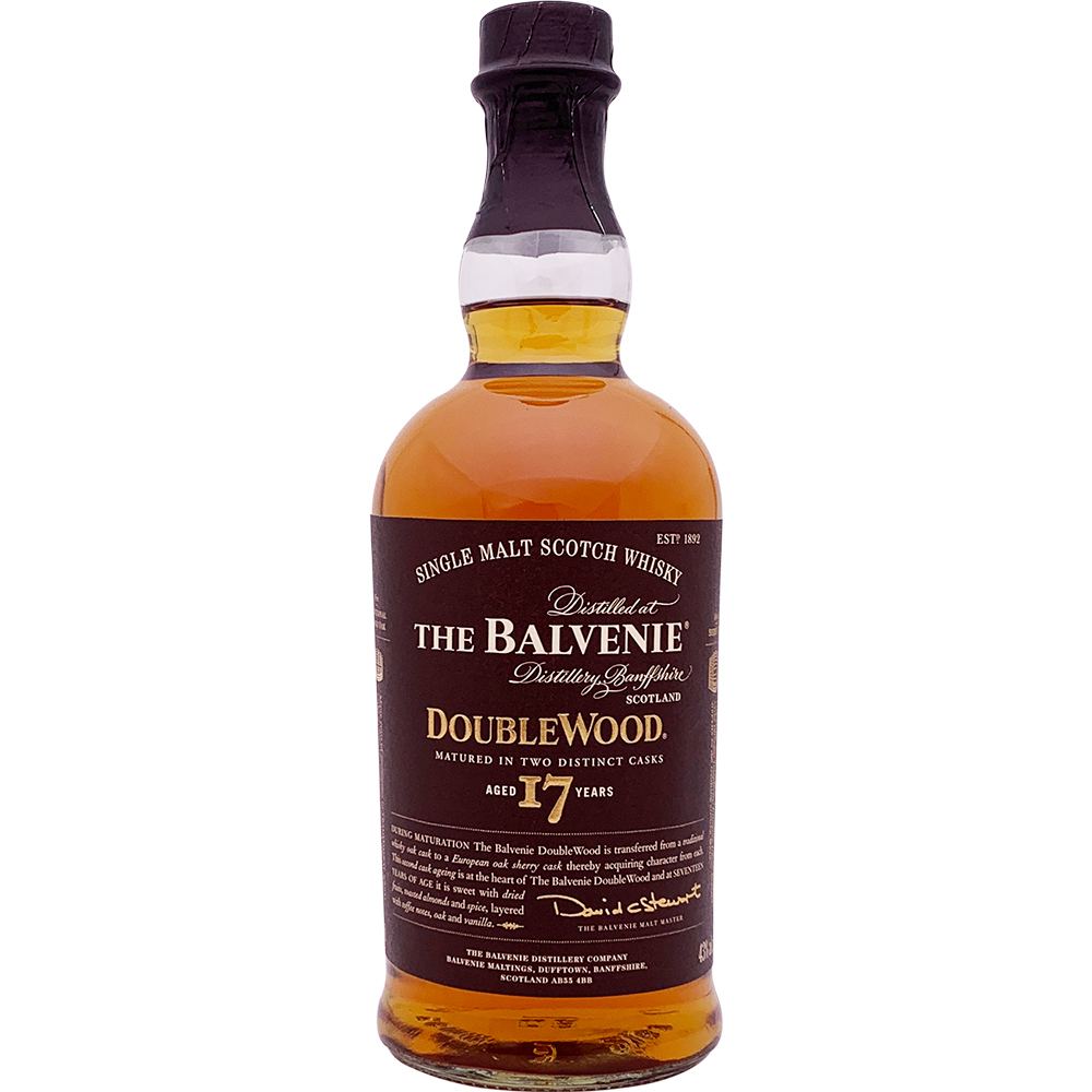 The Balvenie Double Wood Single Malt Scotch Whisky 17 Year 750ml Glass_bottle Liquor Scotch Whiskey Drinkun.com