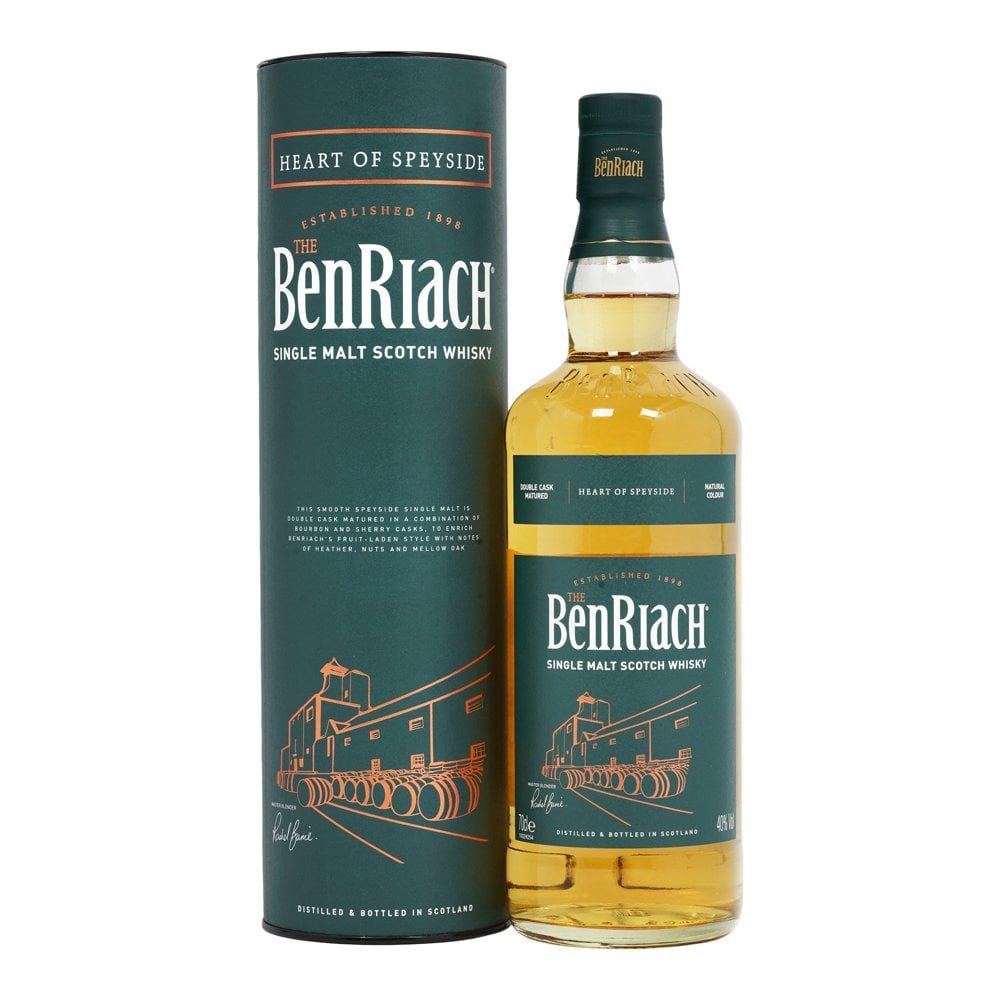 BenRiach Heart of Speyside Single Malt Scotch Whisky 750ml Glass_bottle Liquor Scotch Whiskey Drinkun.com