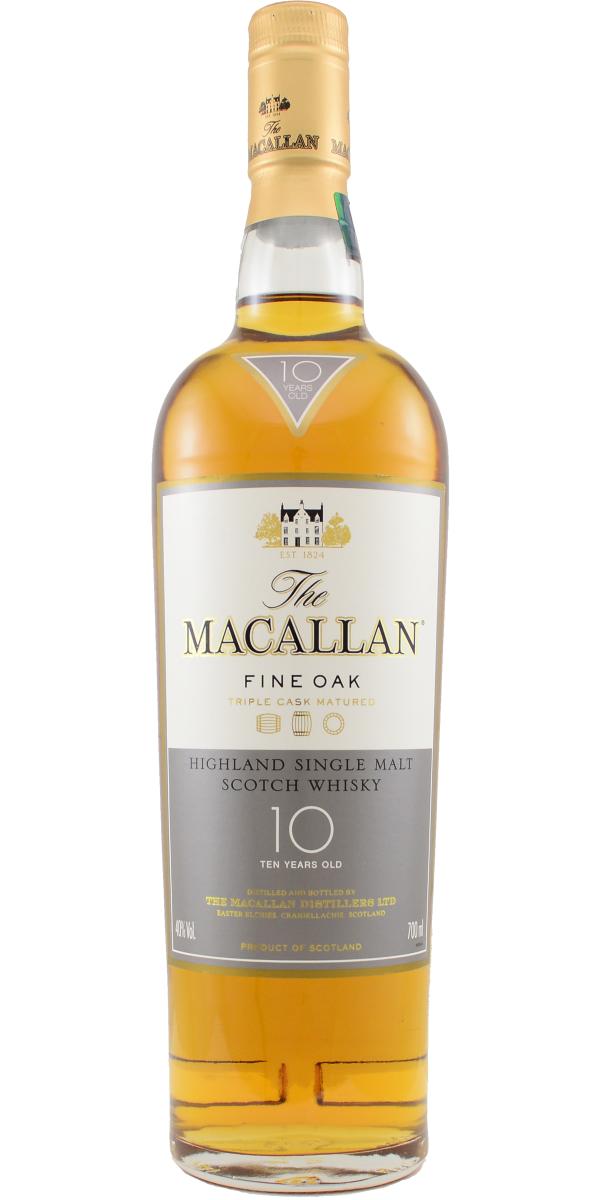 The Macallan Fine Oak Triple Cask Matured Highland Single Malt Scotch Whisky - 10 Year 750ml Glass_bottle Liquor Scotch Whiskey Drinkun.com