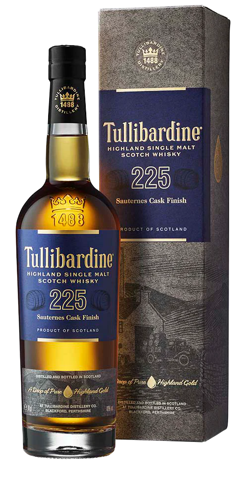 Tullibardine 225 Sauternes Finish Highland Single Malt Scotch Whisky 750ml Glass_bottle Liquor Scotch Whiskey Drinkun.com
