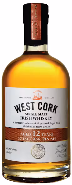 West Cork Single Malt Irish Whiskey 12 Year Rum Cask Finish 750ml Glass_bottle Liquor Irish Whiskey Drinkun.com