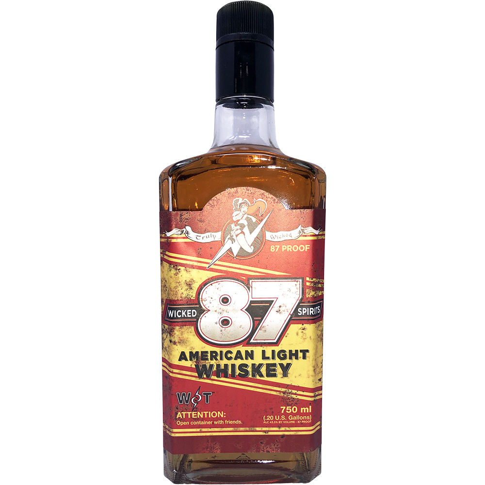 Wicked 87 Spirits American Light Whiskey 750ml Glass_bottle Liquor American Whiskey Drinkun.com