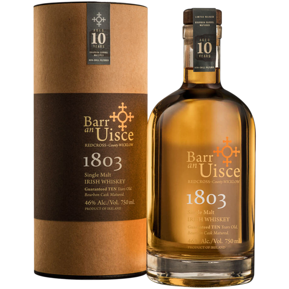 Barr an Uisce 1803 Single Malt Irish Whiskey 10 Year 750ml Glass_bottle Liquor Irish Whiskey Drinkun.com