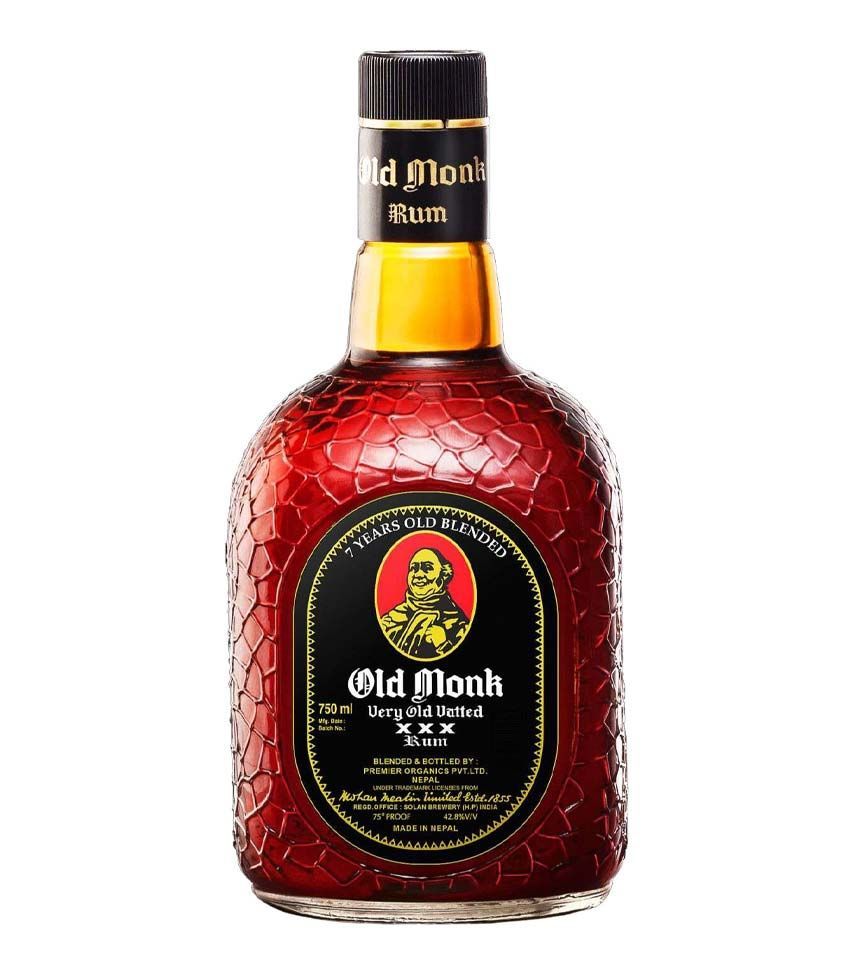 Old Monk Very Old Vatted Rum 750ml Glass_bottle Liquor Rum Drinkun.com