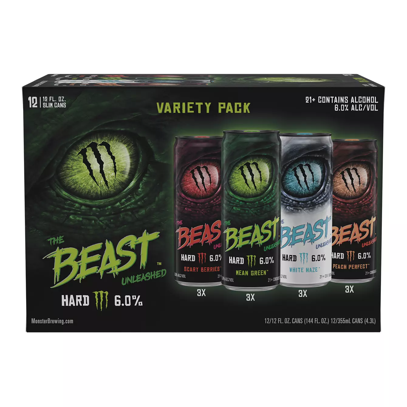 The Beast Unleashed Monster Seltzer Variety 12X 12oz Cans Liquor Ready-to-Drink Drinkun.com