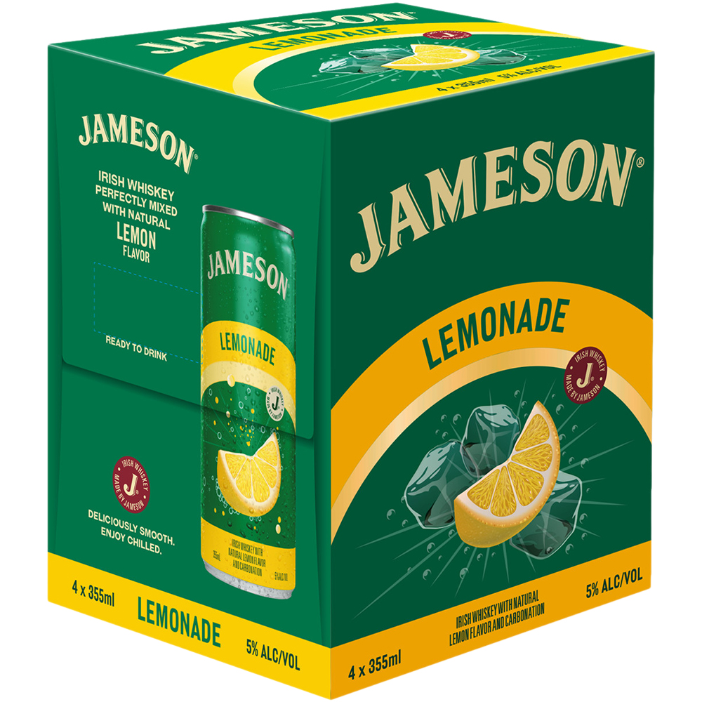 Jameson Ready to Drink Whiskey Lemonade 4X 355ml Cans Liquor Ready-to-Drink Fruit Cocktail Ready-to-Drink Drinkun.com