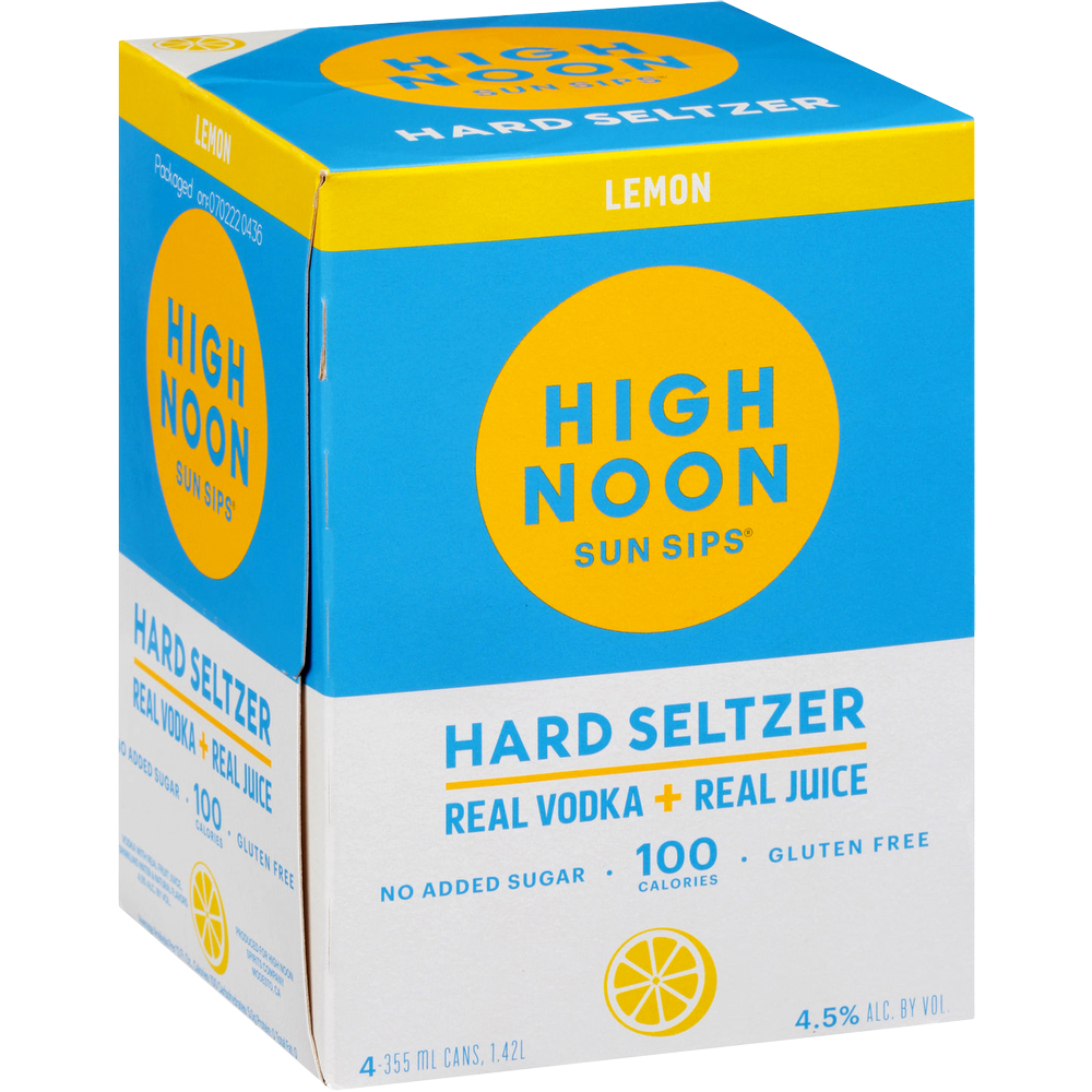 High Noon Lemon Vodka Hard Seltzer 4X 12oz Cans Hard seltzer Hard Seltzer Drinkun.com