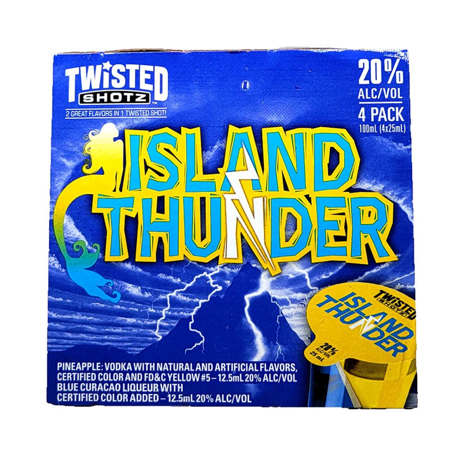 Twisted Shotz Island Thunder 4X 25ml Bottles Liquor Ready-to-Drink Shots Ready-to-Drink Drinkun.com