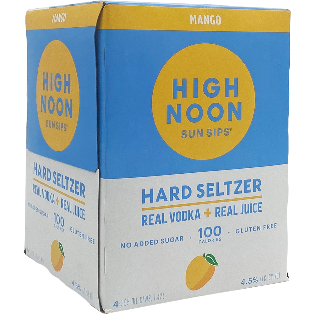 High Noon Mango Vodka Hard Seltzer 4X 12oz Cans Hard seltzer Hard Seltzer Drinkun.com