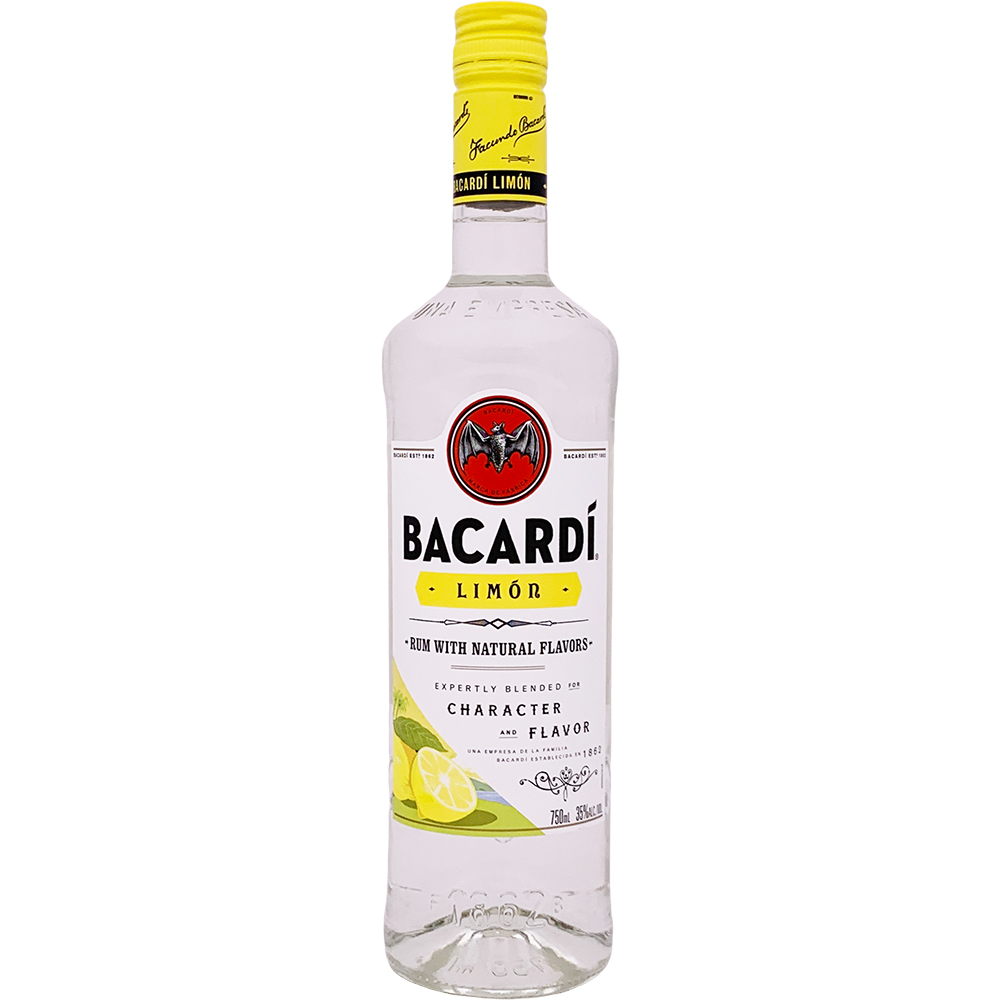 BACARDÍ Limón Flavored White Rum 750ml Bottle Liquor Rum Flavored Rum Drinkun.com