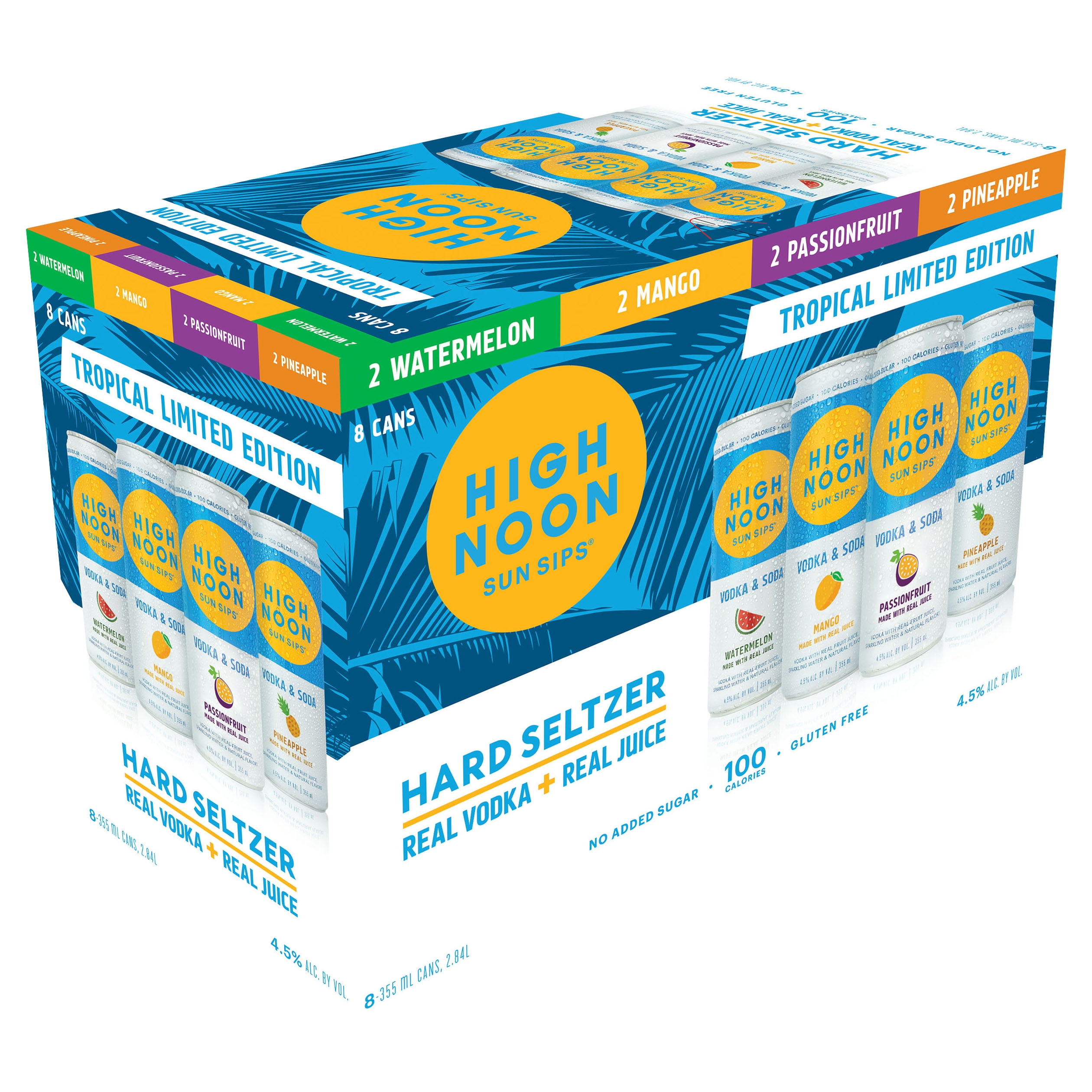 High Noon Vodka Hard Seltzer Limited Edition Tropical Variety Pack 8X 12oz Cans Hard seltzer Hard Seltzer Drinkun.com