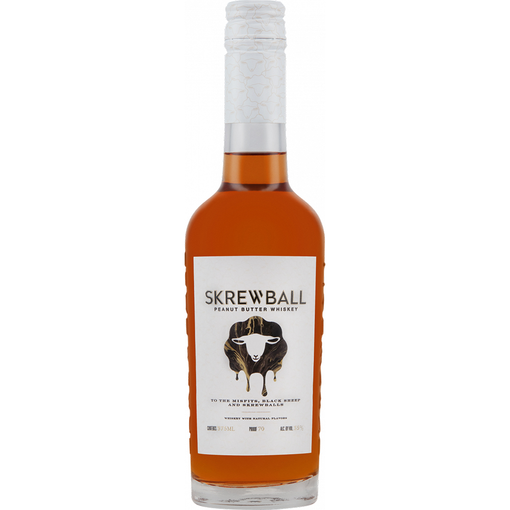 Skrewball Peanut Butter Whiskey 375ml Bottle Liquor Whiskey Flavored Whiskey Drinkun.com