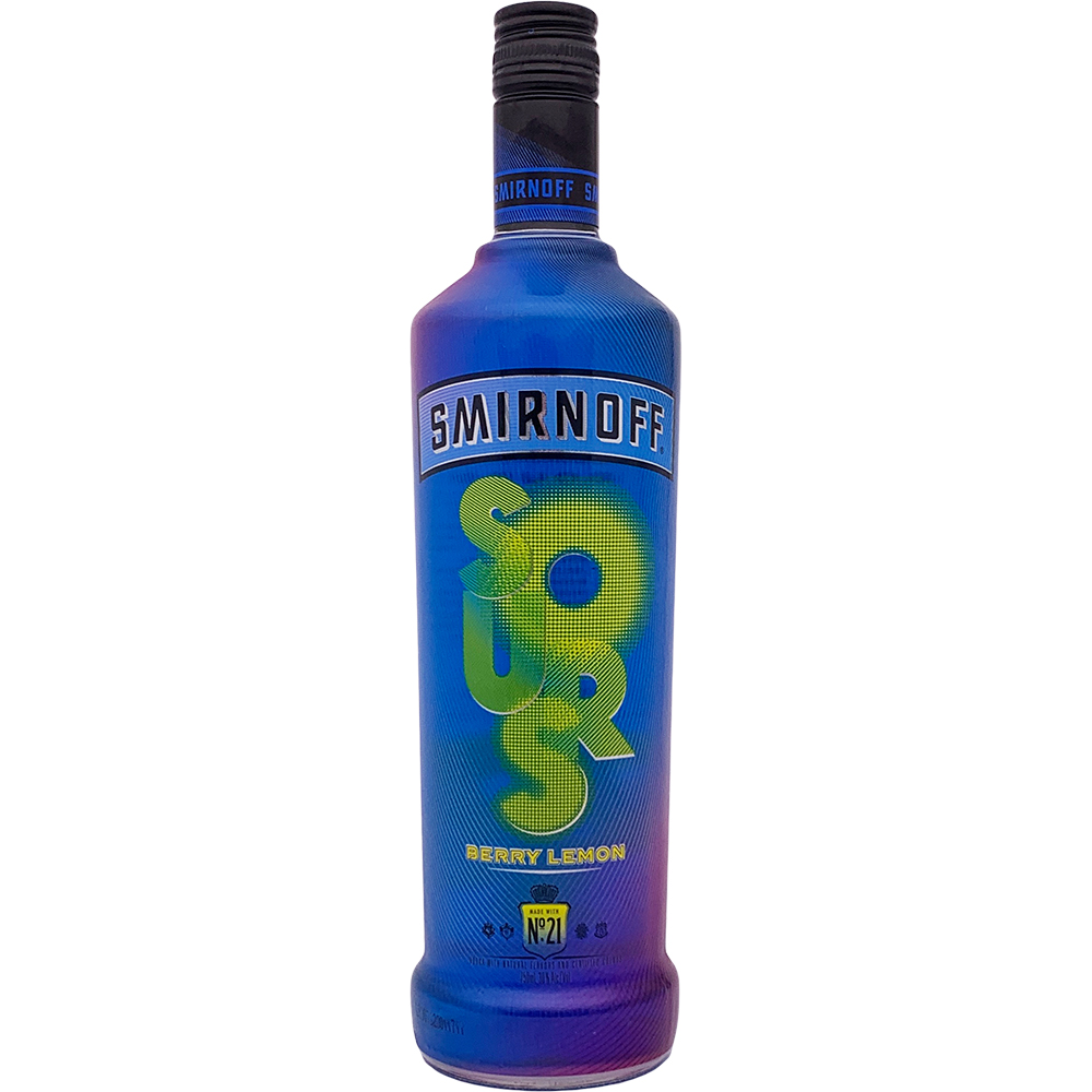 Smirnoff Sours Berry Lemon 750ml Bottle Liquor Vodka Flavored Vodka Drinkun.com