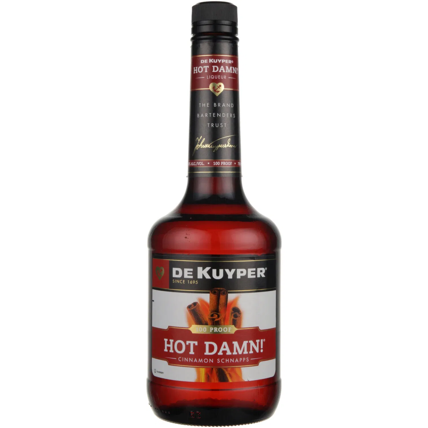 DeKuyper Hot Damn! Hot Cinnamon Schnapps Liqueur Traveler 750ml Plastic_bottle Liquor Liqueur Drinkun.com