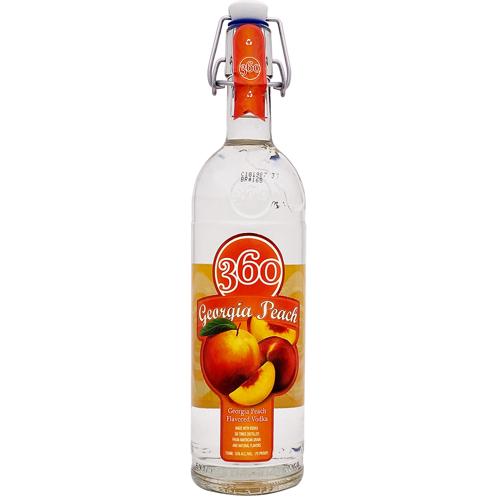 360 Georgia Peach Vodka 1l Glass_bottle Liquor Vodka - Flavored Drinkun.com