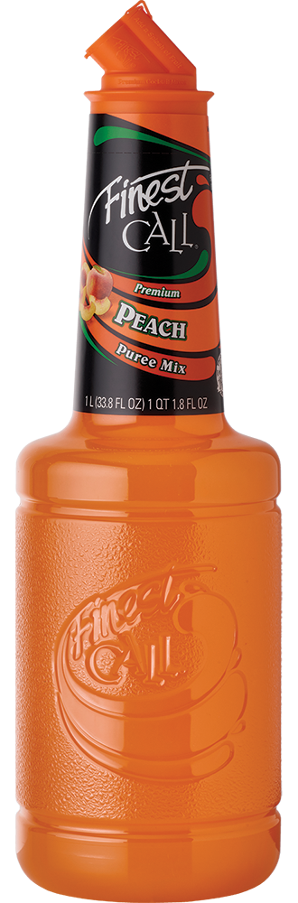 Finest Call Premium Peach Puree Mix 1oz Plastic_bottle Liquor Mixers Drinkun.com