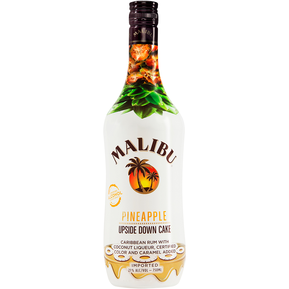 Malibu Pineapple Upside Down Cake Rum 750ml Glass_bottle Liquor Rum - Flavored Drinkun.com