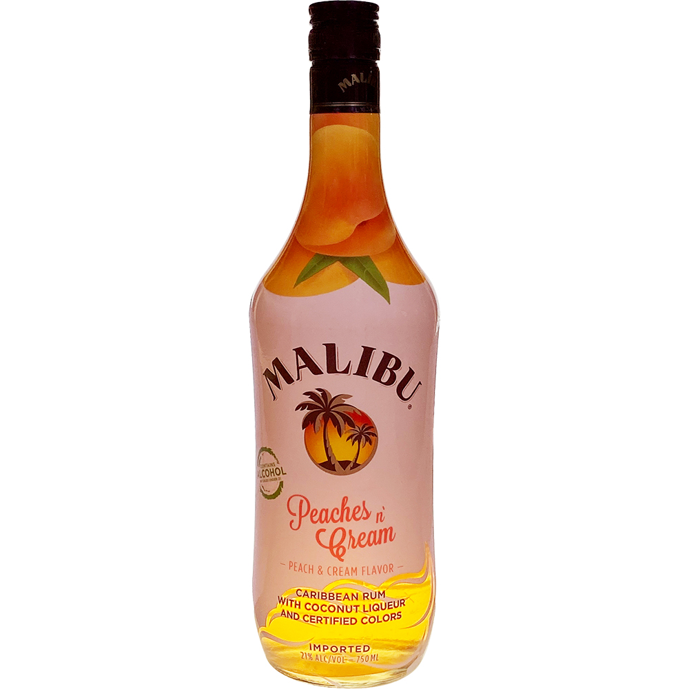 Malibu Peaches & Cream Rum 750ml Glass_bottle Liquor Rum - Flavored Drinkun.com