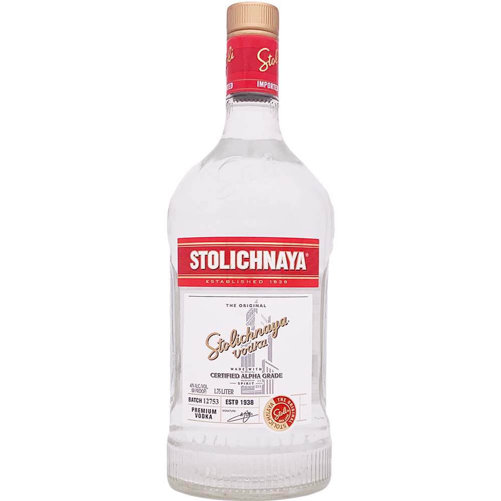 Stolichnaya Red Label Russian Vodka 1.75l Glass_bottle Liquor Vodka Drinkun.com