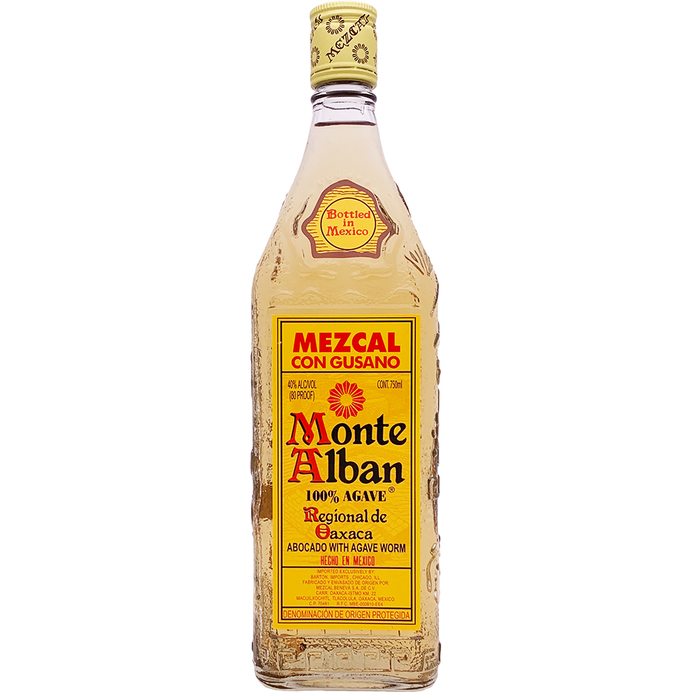 Monte Alban Mezcal Tequila con Gusano (with Worm) 750ml Glass_bottle Liquor Mezcal Drinkun.com