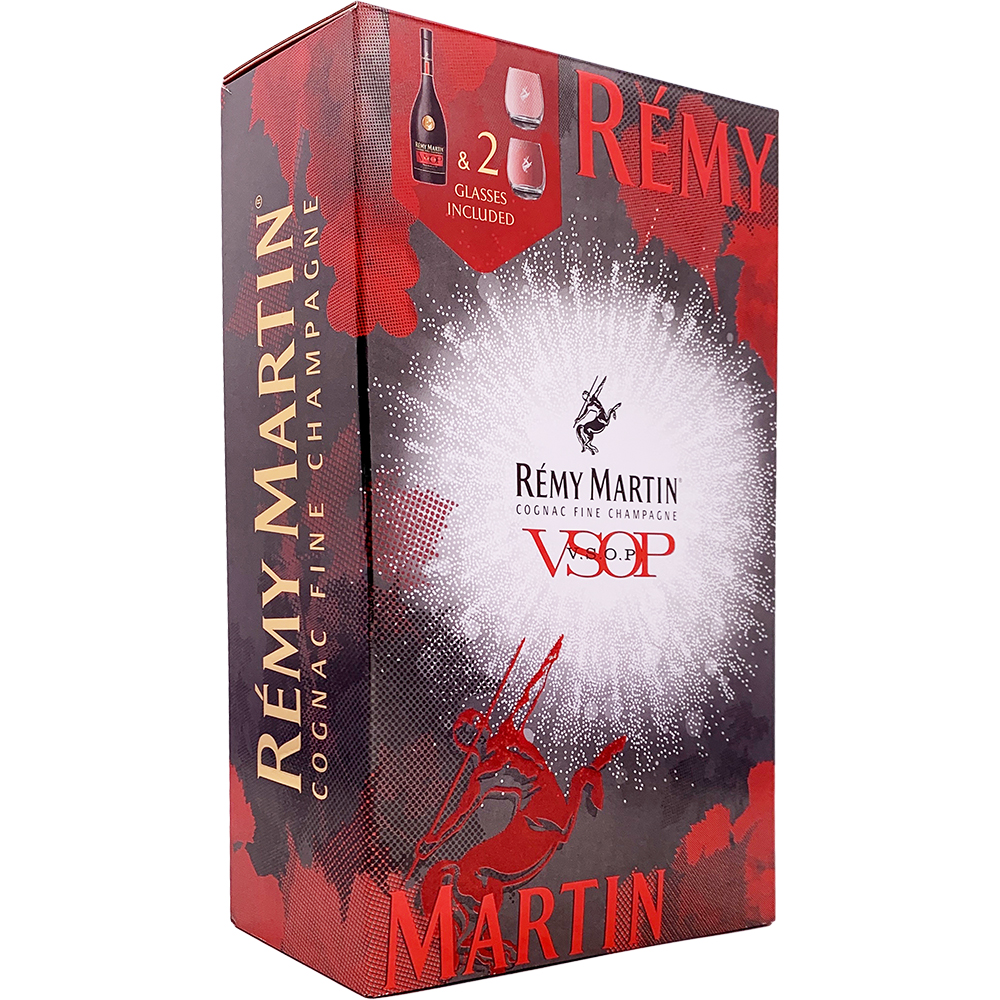 Remy Martin VSOP Cognac Gift Set 750ml Glass_bottle Liquor Gift Set Drinkun.com