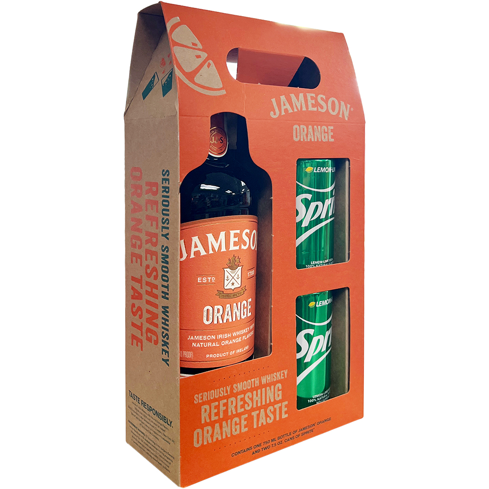 Jameson Orange Irish Whiskey with Natural Orange Flavors Gift Set 750ml Glass_bottle Liquor Gift Set Drinkun.com