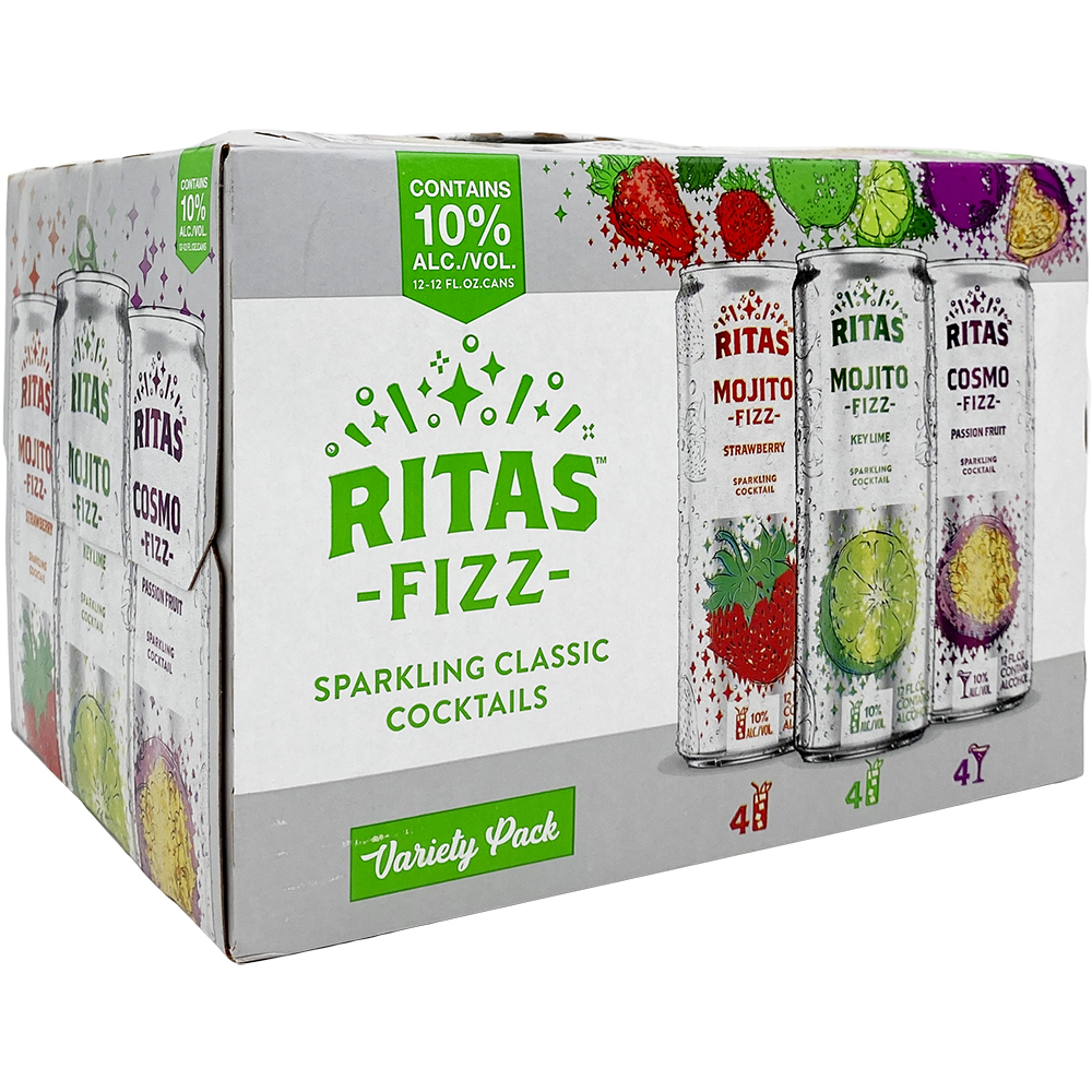 Rita Fizz Sparkling Classic Cocktails Variety Pack 12 Pack 1oz Box Liquor Alcoholic Cocktails Drinkun.com