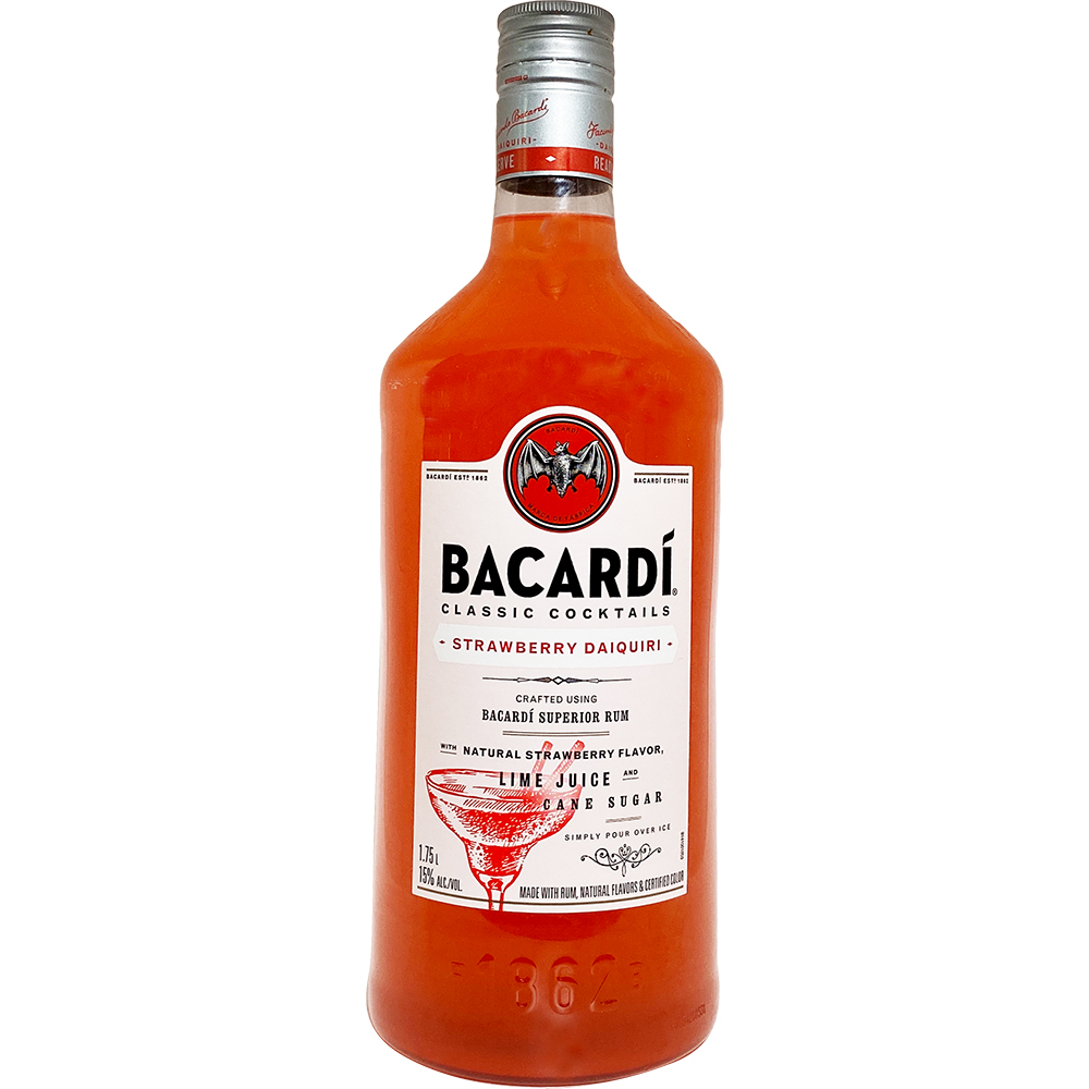 Bacardi Mixers Strawberry Daiquiri 1l Glass_bottle Liquor Mixers Drinkun.com